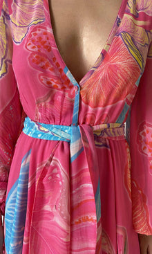 Womens | Juno Viscose Georgette Maxi Dress | Pink