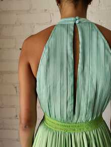 Rococo Sand | Kiki Halter-Neck Long Dress | Blue/Green Ombre