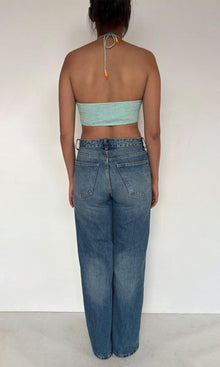 Womens | Lara Viscose Georgtte Lurex Bandeau | Aqua