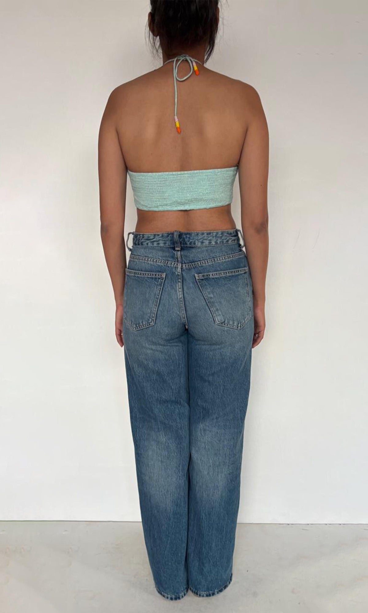 Womens | Lara Viscose Georgtte Lurex Bandeau | Aqua