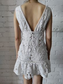 Rococo Sand | Leiko Deep V-Neck Sleeveless Short Dress | Ivory