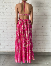 Lara Halterneck Strapline Long Dress | Fuchsia