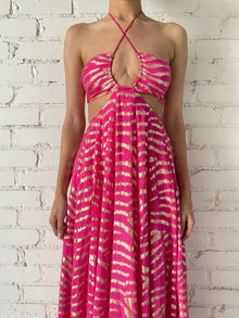 Lara Halterneck Strapline Long Dress | Fuchsia