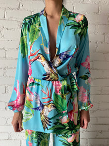 Rococo Sand | Loiss Long-Sleeve Short Dress | Turquoise