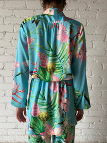 Loiss V-Neck Collared Wrap Short Dress | Turquoise