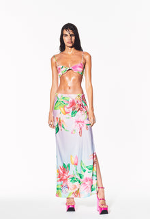 Long Skirt | Multicolor Hibiscus