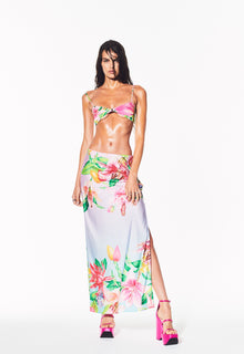 Long Skirt | Multicolor Hibiscus