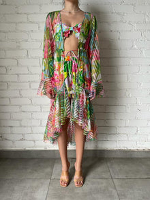 Rococo Sand | Lora Open Front with Optional Belt Cape | Multicolor