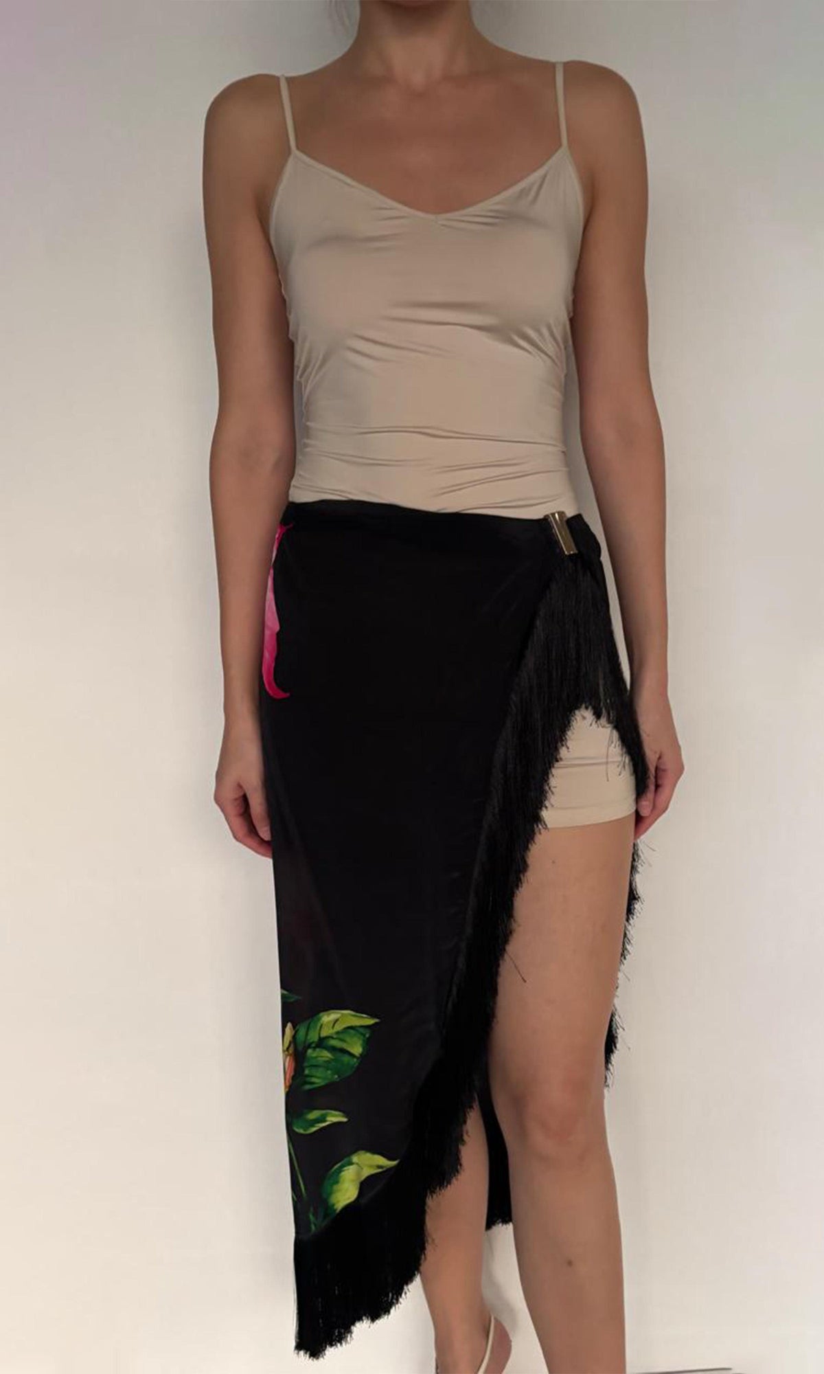 Womens | Margo Viscose Crepe Long Skirt | Black Multi