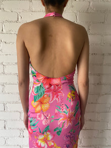 Rococo Sand | Megan Halter-Neck Midi Dress | Pink