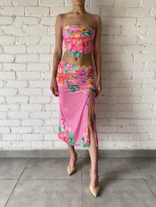Rococo Sand | Megan Floral Midi Skirt | Pink