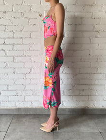 Rococo Sand | Megan Floral Midi Skirt | Pink