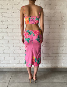 Rococo Sand | Megan Floral Midi Skirt | Pink