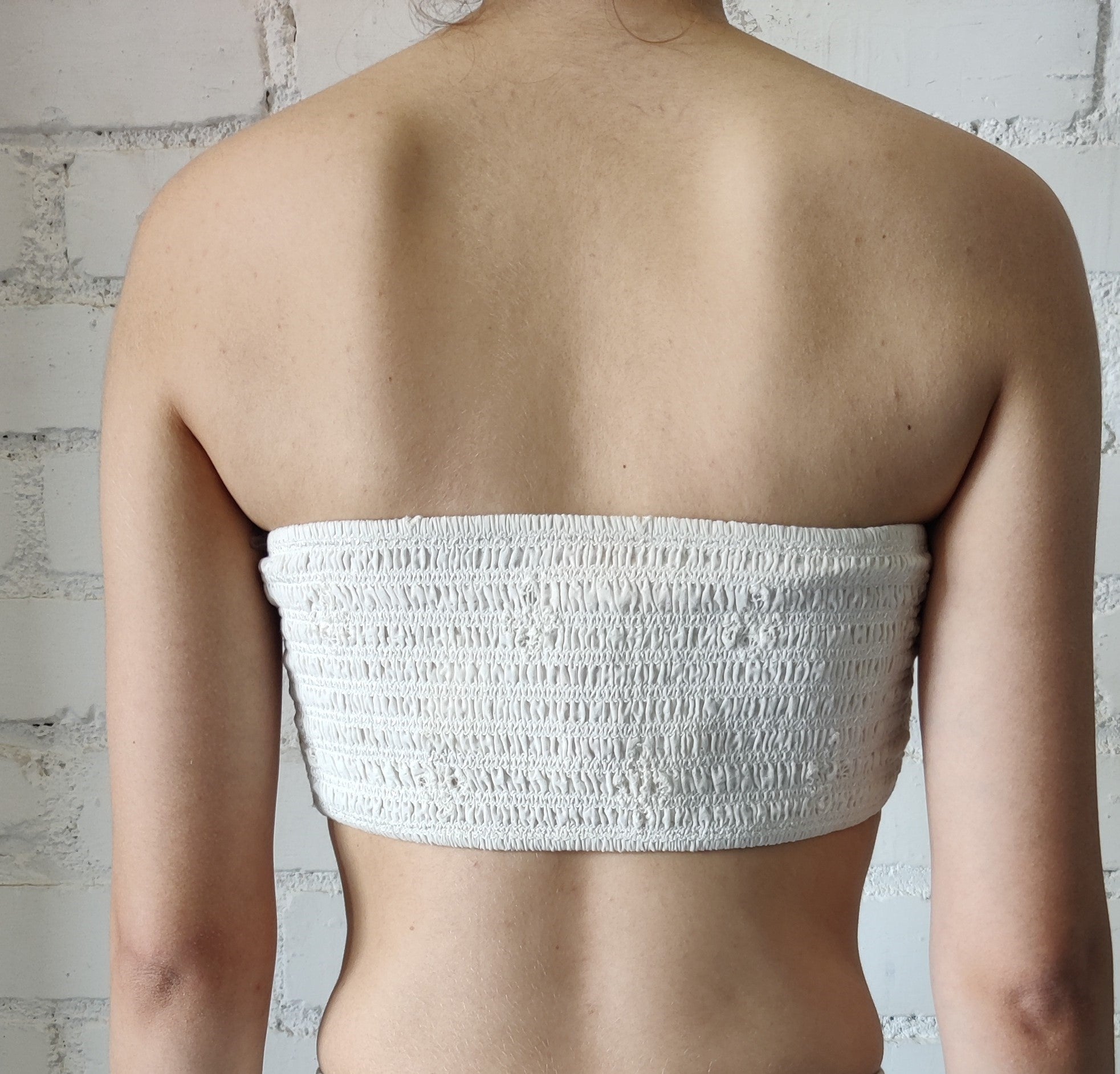 Rococo Sand | Moss Bandeau Top | White