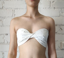 Rococo Sand | Moss Bandeau Top | White