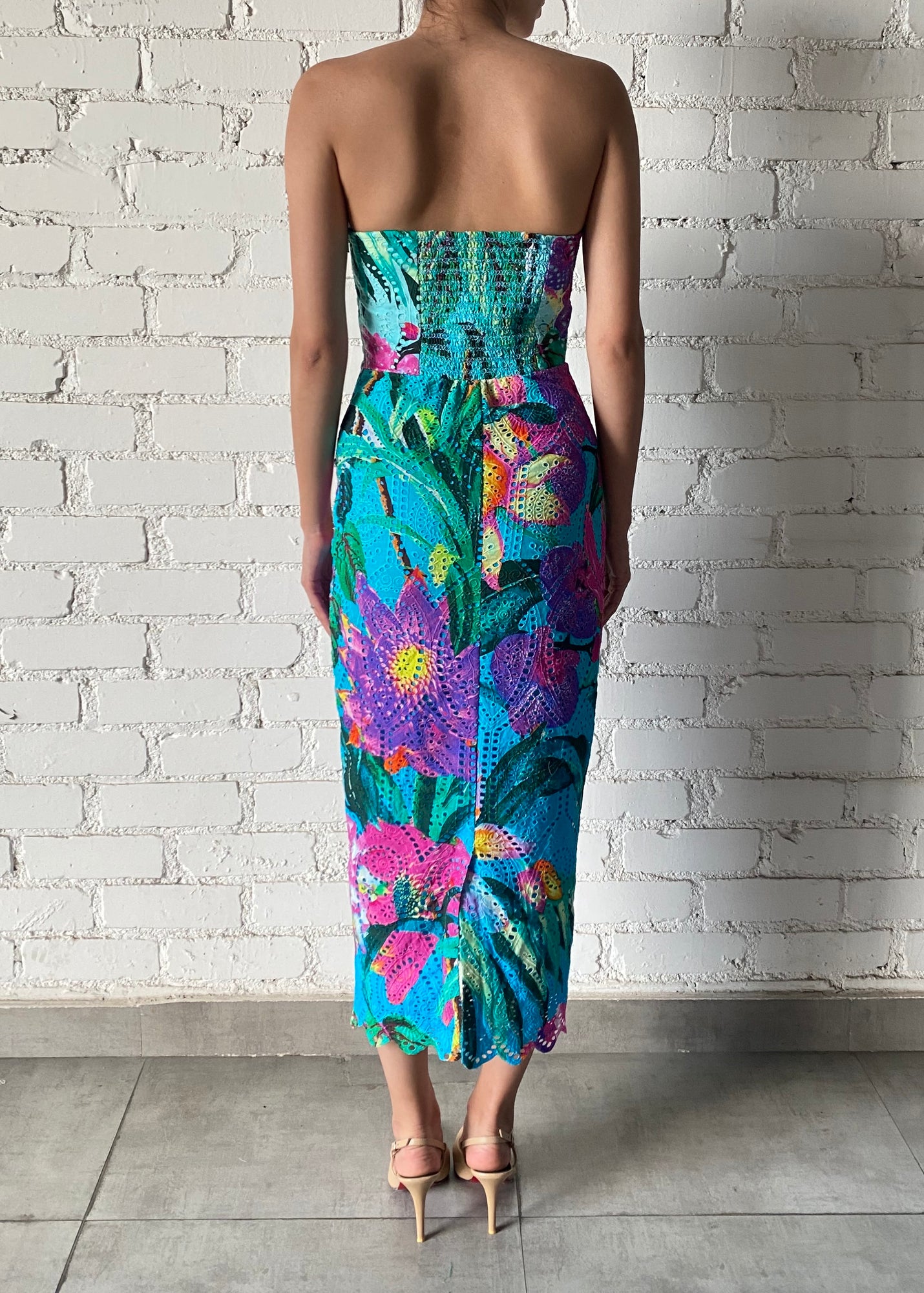 Rococo Sand | Ocean Midi Dress | Turquoise Multi
