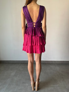 Rococo Sand | Paige Deep V-Neck Sleeveless Short Dress | Ombre