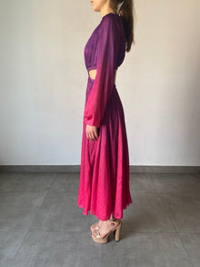 Rococo Sand | Paige Deep V-Neck Long-Sleeve Long Dress | Pink/Purple