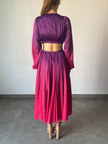 Rococo Sand | Paige Deep V-Neck Long-Sleeve Long Dress | Pink/Purple