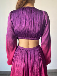 Rococo Sand | Paige Deep V-Neck Long-Sleeve Long Dress | Pink/Purple