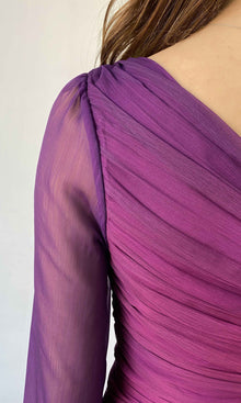 Womens | Paige Polyester Chiffon Long Dress | Pink/Purple