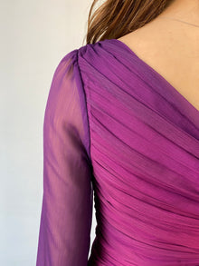 Rococo Sand | Paige One-Shoulder One-Sleeve Long Dress | Pink/Purple