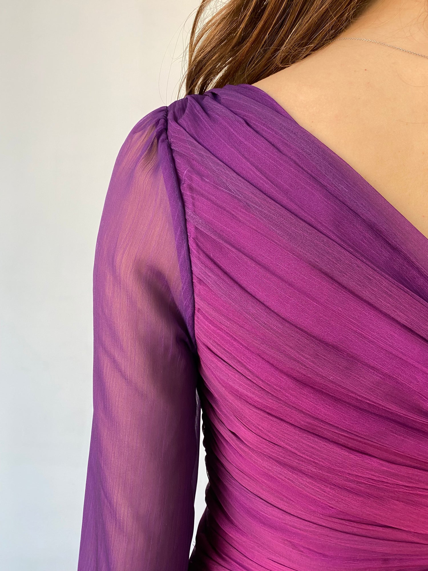 Rococo Sand | Paige One-Shoulder One-Sleeve Long Dress | Pink/Purple