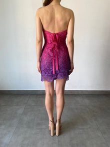 Strapless Short Dress | Pink/Purple