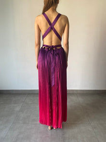 Rococo Sand | Paige Deep V-Neck Sleeveless Long Dress | Pink/Purple
