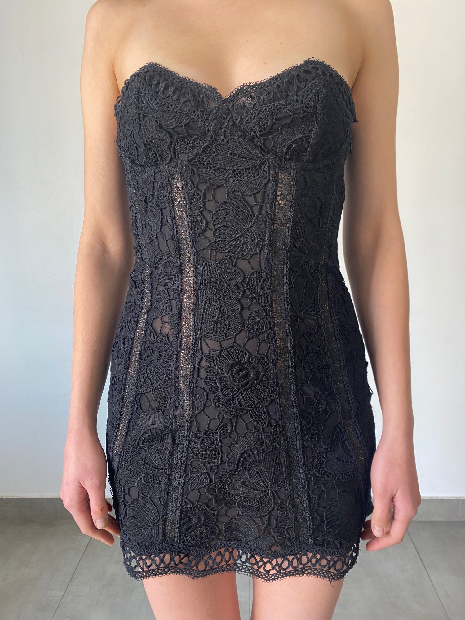 Paris Strapless Short Dress | Black