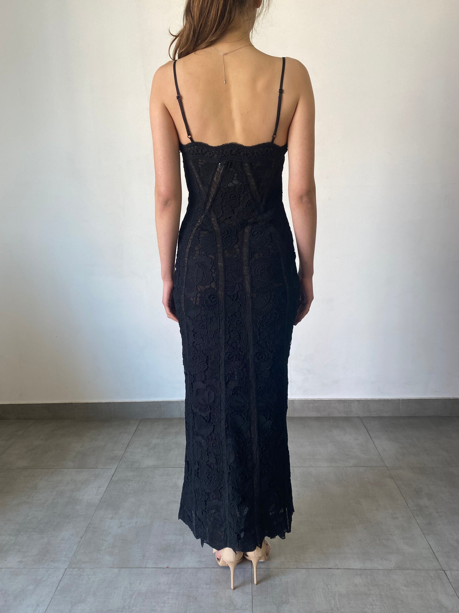 Rococo Sand | Lace Long Dress | Black