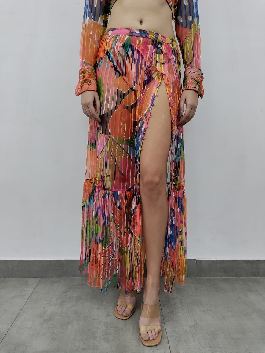 Rococo Sand | Plum Maxi Skirt | Multicolor