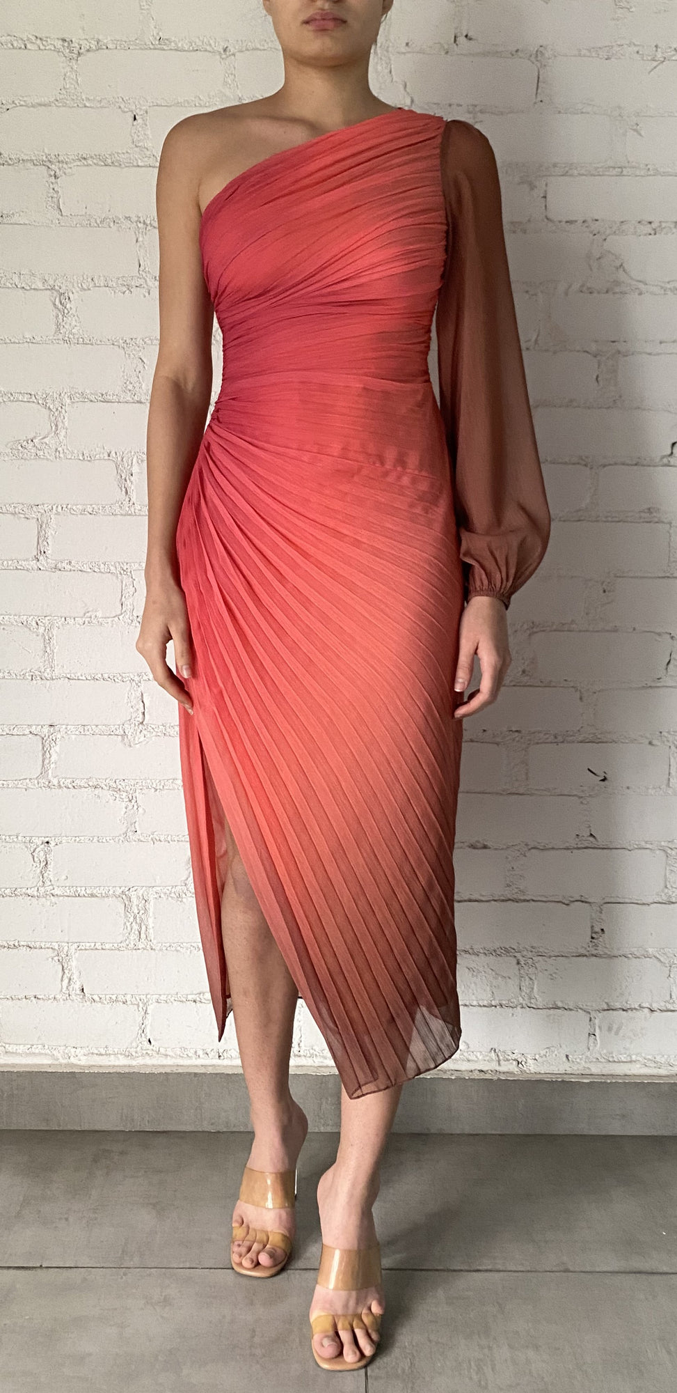 Rococo Sand | Rae Long Dress | Peach/Brown Ombre
