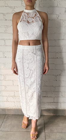 Rococo Sand | Rain Midi Skirt | White