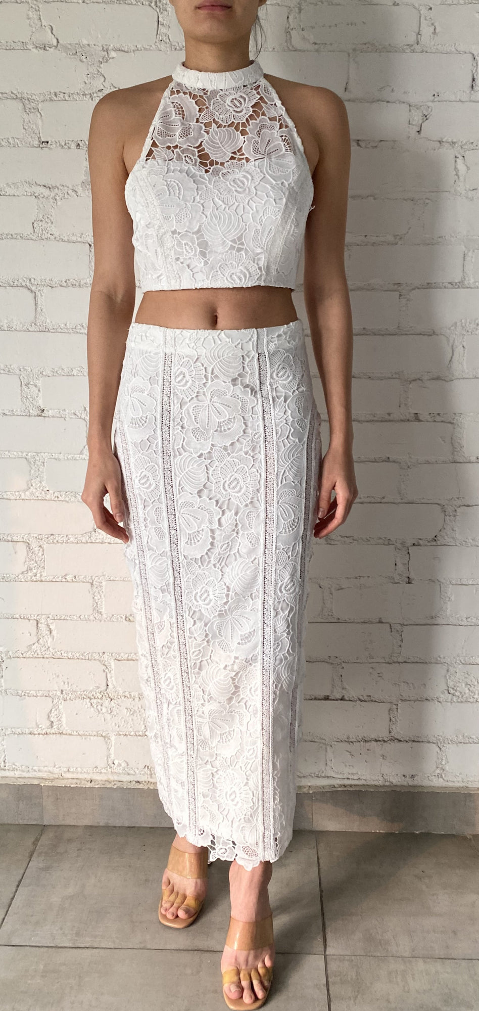Rococo Sand | Rain Midi Skirt | White