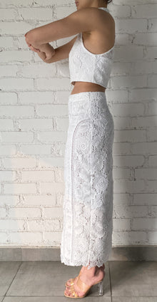 Rococo Sand | Rain Midi Skirt | White