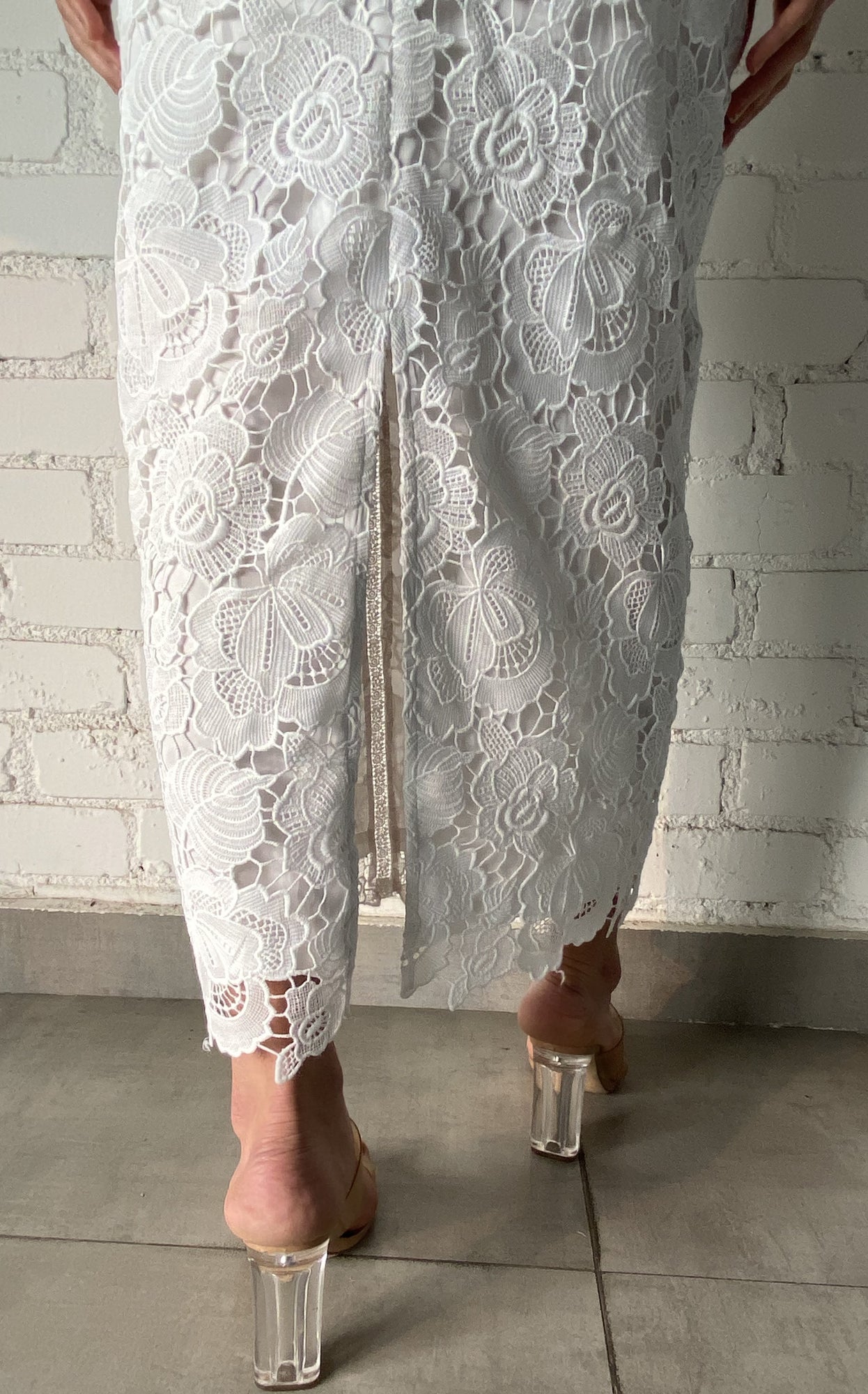 Rococo Sand | Rain Midi Skirt | White
