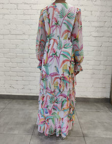 Rococo Sand | Rio Front Button Long Dress | Multicolor