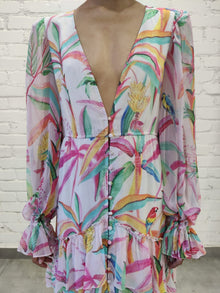 Rococo Sand | Rio Front Button Long Dress | Multicolor