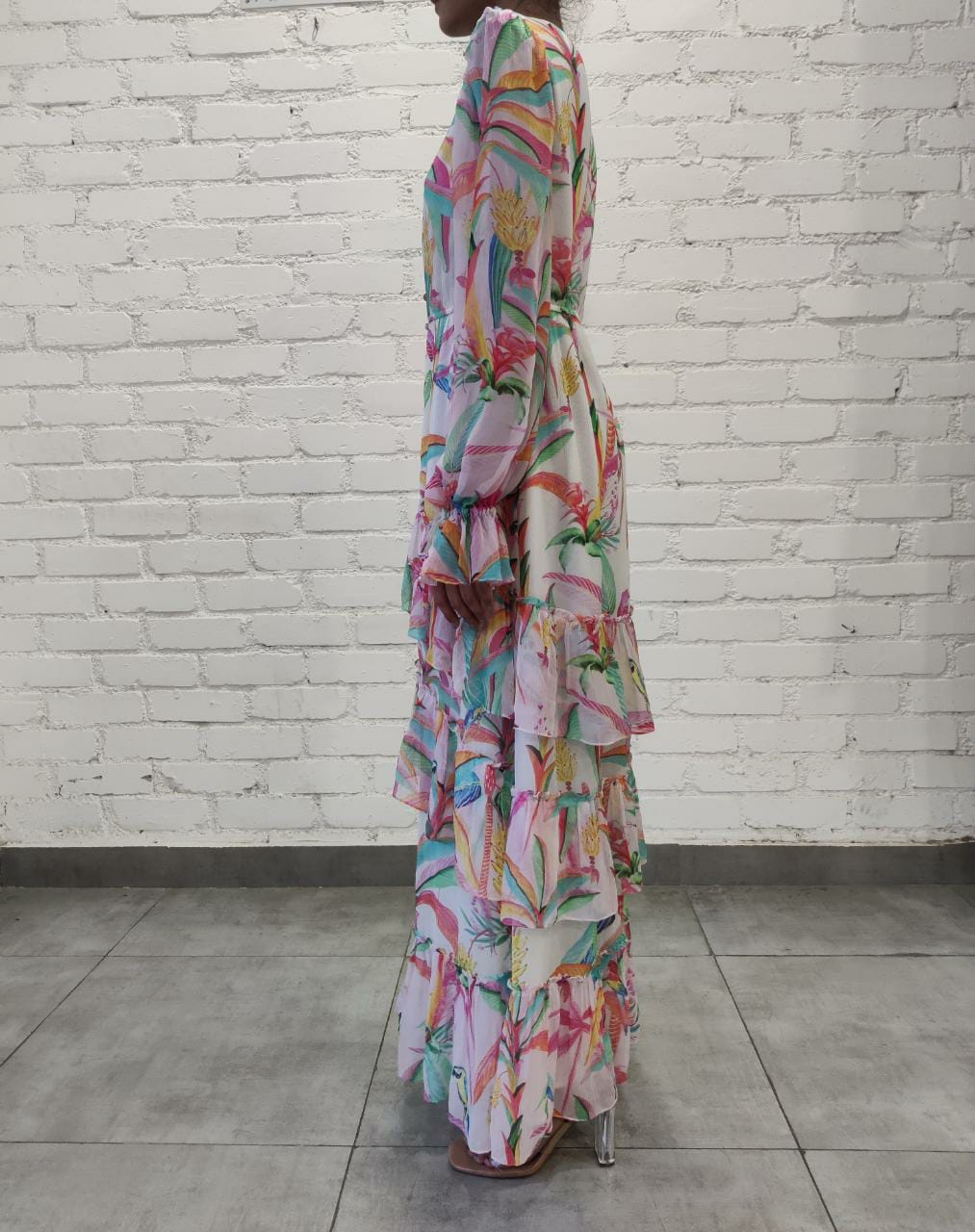 Rococo Sand | Rio Front Button Long Dress | Multicolor