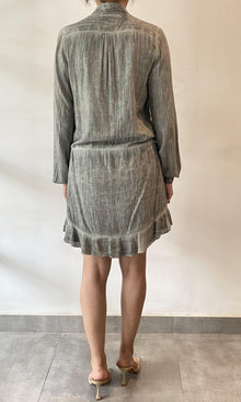 Womens | River Viscose Cotton Georgtte Short Dress | Grey