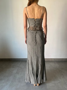 Rococo Sand | River Long Skirt | Grey