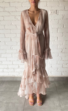 Rococo Sand | Ryan V-Neck Maxi Dress | Nude