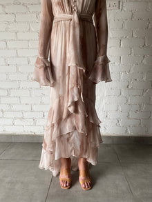 Rococo Sand | Ryan V-Neck Maxi Dress | Nude