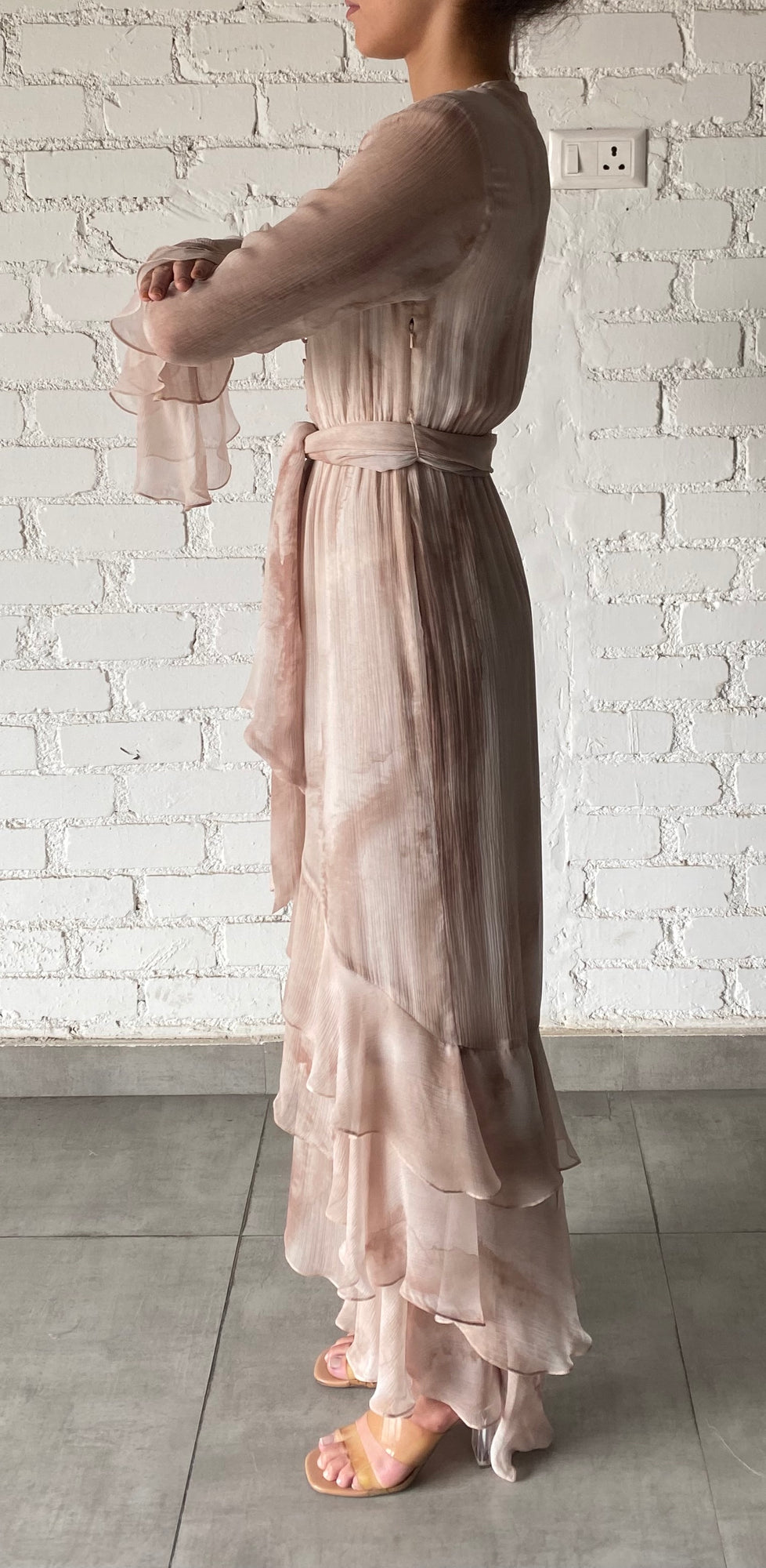Rococo Sand | Ryan V-Neck Maxi Dress | Nude