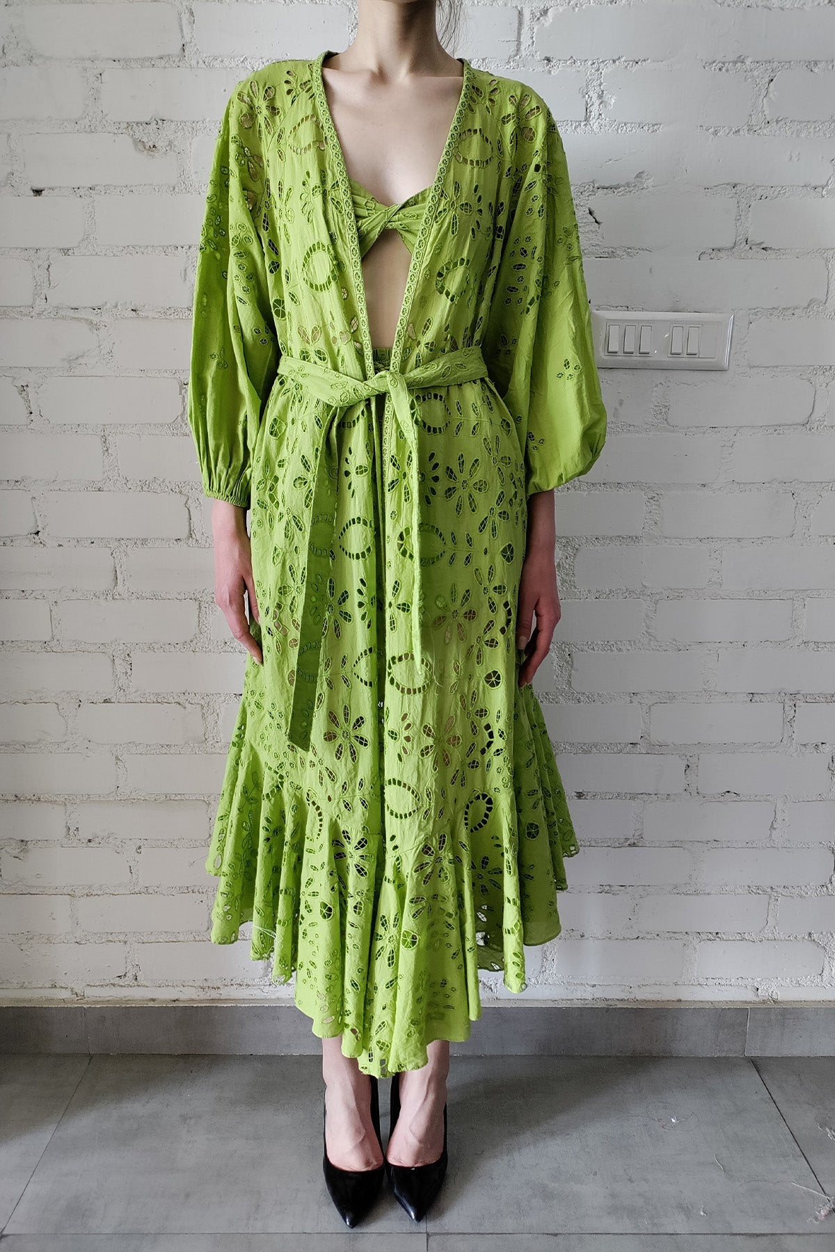 Cape With Belt | Green