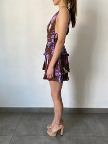 Rococo Sand | Shay Deep V-Neck Short DRess | Brown
