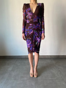 Rococo Sand | Shay Midi Dress | Brown Multi