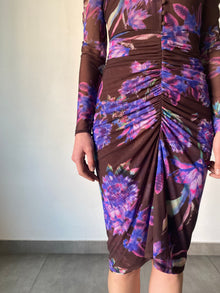 Rococo Sand | Shay Midi Dress | Brown Multi