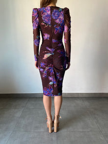 Rococo Sand | Shay Midi Dress | Brown Multi